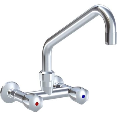 KWC Gastro two-handle wall-mounted sink mixer with spout from above for professional kitchen, projection 30 cm K.24.42.21.000C86