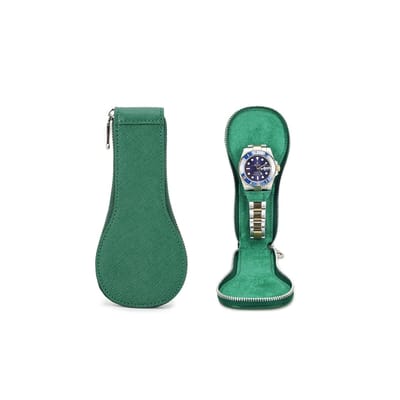 Cosensi- Horlogebox Premium Saffiano Leer - Horloge Box - Reis Organizer - Handgemaakt - Duurzaam - Lichtgewicht - Watch Organizer