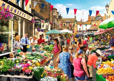 House of Puzzles Street Market - 1000 Piece Jigsaw Puzzle.