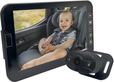 Baby Auto Monitor - 7 Inch HD - Baby Camera voor Auto - Nachtzicht - Complete Set - Bedraad - Extra Helder Scherm