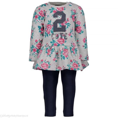 Setje College 2 Petal grijs gemeleerd Blue Seven -  Maat  62