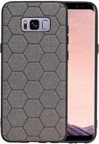 Hexagon Hard Case - Telefoonhoesje - Backcover Hoesje - achterkant hoesje - Geschikt voor Samsung Galaxy S8 Plus - Grijs