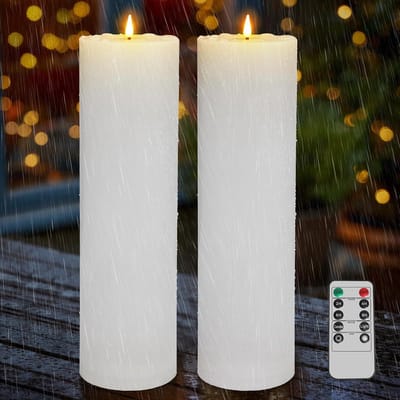 Led kaarsen buiten - Vlamloze kaarsen Decoratieve lampen - Tuinfeest decoratie - IP65 waterdicht ontwerp - 10 x 35 cm