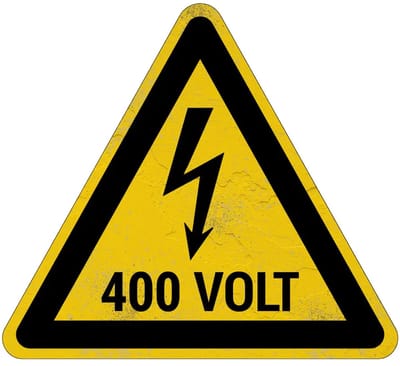 400 volt elektrische spanning waarschuwingsbord | Sign Again materiaal | 15 cm