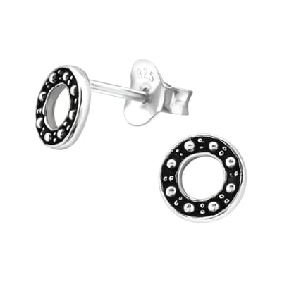 Aramat Jewels | Oorbellen | Zilveren Bali Oorbellen - Rond Geoxideerd | | | |6mm | Zilver | Kinderen, Volwassenen | Verkleurd niet