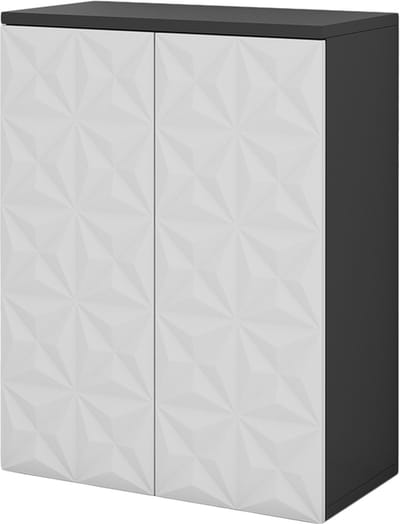 Vicco Edge Halfhoge kast – 60 x 79.5 cm met 2 deuren en 3 vakken Zwart