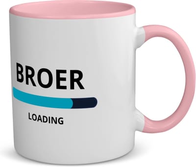 Akyol - broer loading koffiemok - theemok - roze - Broer - ochtendkoffie laden - verjaardagscadeau - verjaardag - cadeau - cadeautje voor broer - broer artikelen - kado - geschenk - gift - 350 ML inhoud