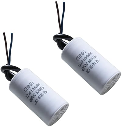 Dailygoods - Set van 2 CBB60 Motorstartcondensatoren 12µF 450V
