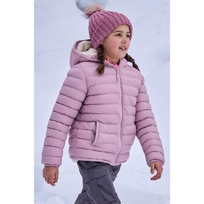 Mountain Warehouse Gewatteerde jas met imitatiebont voor kinderen/kinders (Lichtroze)