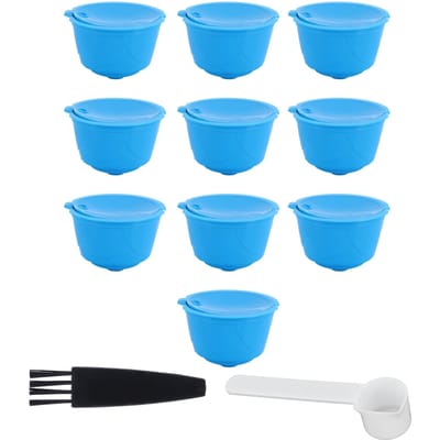 Navulbare Koffiecapsule Filterbeker Kit Accessoires voor DOLCE GUSTO Koffiemachine(Blauw 10