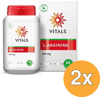 2x Vitals L-arginine 500 mg (60 vega capsules)