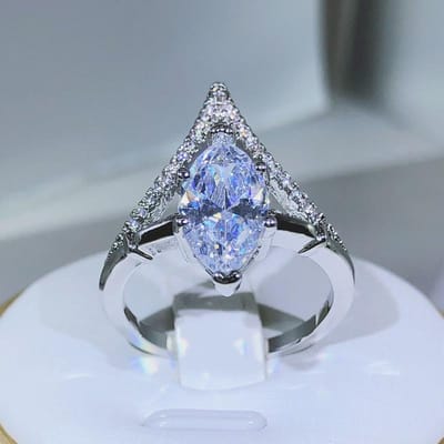 Nieuwste Druppelvormige AAAAA Witte Zirkonia Ring S Koper Vrouw Hoge Sieraden Bruiloft Feest Verjaardagscadeau 10 gray