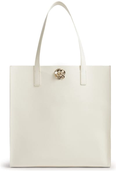 Ted Baker schoudertas Rosenni Rose Detail Crinkle Large Tote Bag Ivory crème
