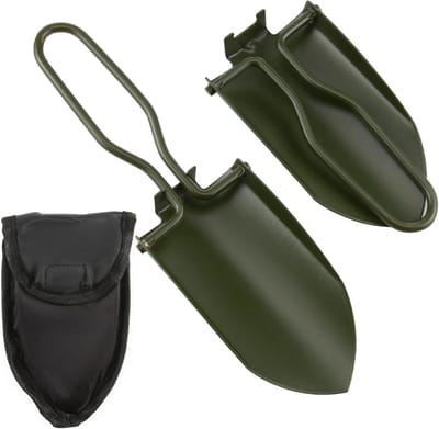 Thijox - Opvouwbare Schep Roestvrij Staal Mini-Handschep met Draagtas voor Tuin, Camping, Wandelen en Buitenactiviteiten