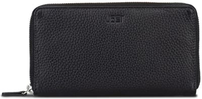 JOST Leren portemonnee Vika Zip Wallet Black zwart