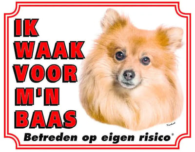 Keeshond Waakbord - Ik waak voor mijn Baas