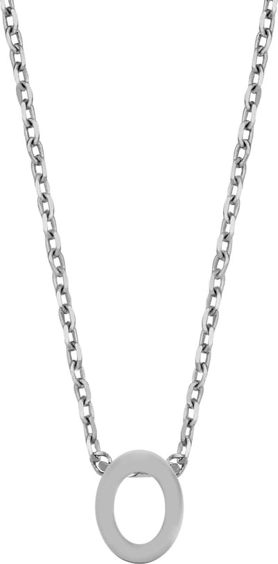 Cadeau voor haar New Bling 9NB-907 O Zilveren Ketting Dames - letterhanger - O - Initiaal sieraad - Zilverkleurig