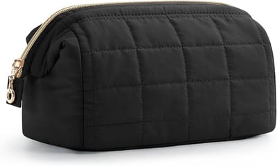 BOTC Toilettas - Make-up Tas - Gewatteerde Cosmetische Reistas - Luxe Travel Organizer - Wijd open - Waterdicht - Zwart