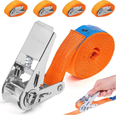 Transportgordel 4 m 800 kg met spanner en veiligheidshoeken voor motorfietsen