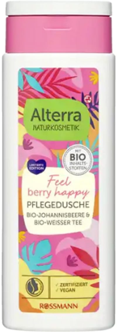 Alterra Naturkosmetik Douchegel Feel Berry Happy | 1x 250ml - Biologische Aalbes & Witte Thee | Limited Edition 2025