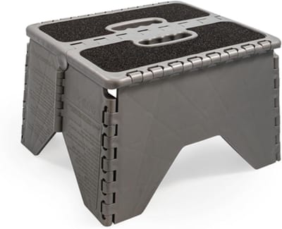 Opvouwbaar Krukje - Stap Kruk - Extra Trede - Antislip Oppervlak - 300 lbs Draagkracht - Zilver