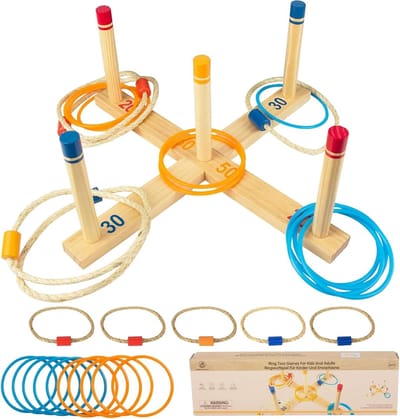 Ringwerpspel - Buitenspel - Actief Spelen - Duurzaam Hout - 43 cm