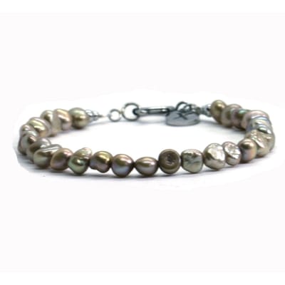 Heren armband zoetwaterparel brons - IbizaMen