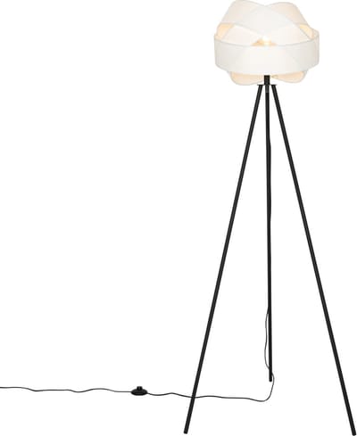 QAZQA cloth - Moderne Vloerlamp | Staande Lamp - 1 lichts - H 155 cm - Wit - Woonkamer | Slaapkamer | Keuken