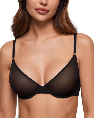 Allecto - Transparante BH - Sexy Mesh - Diepe Hals - Riemen - Comfortabele Dames BH - Ademend - Perfect voor Dagelijks Gebruik