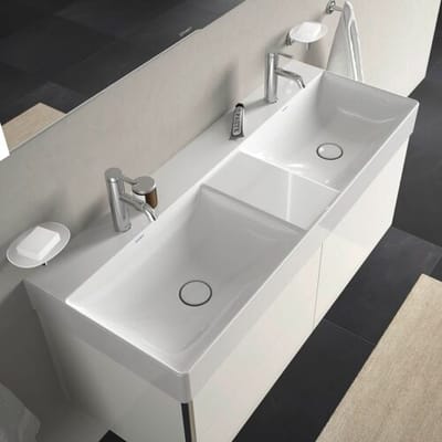 Duravit DuraSquare double washbasin with 2 tap holes 120 x 47 cm 2353120041