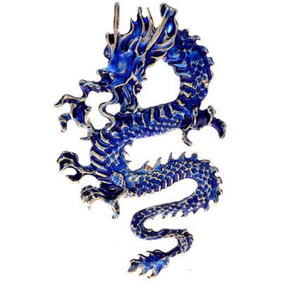 Emaille Vliegende Draak Broches Mannen Kleur Vintage Levendig Dier Anime Spelden Feest Casual Sieraden Cadeaus blauw