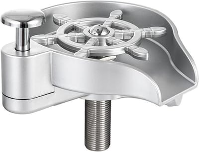 Spoelbak Reiniger - Glazenwasser Keuken - Snel Glazen Wassen - Geïntegreerde Zeepdispenser - 15x14x11 cm - Zilver