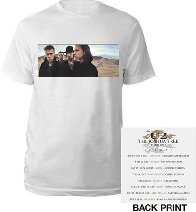 U2 - Joshua Tree Photo Heren T-shirt - S - Wit