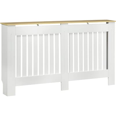 Homcom Radiatorhoes 152X19X83 cm Mdf Modern Anti-Kantelapparaat Wit
