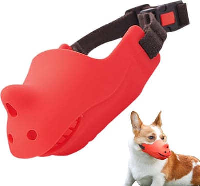 Honden muilkorf - Mondbeschermer - Veilig transport - Ademend siliconen - Maat L - Rood