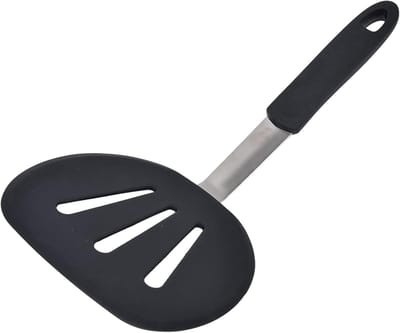 Dailygoods- Siliconen Spatel Extra Groot - Antiaanbaklaag - Brede Ronde Spatel - Keuken Hulpje - Voor Pannenkoeken/Eieren - Hittebestendig - Keukenhulp