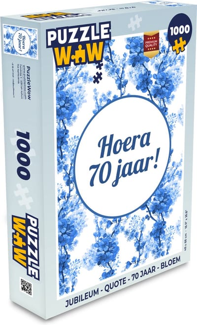 Puzzel Jubileum - Quote - 70 Jaar - Bloem - Legpuzzel - Puzzel 1000 stukjes volwassenen