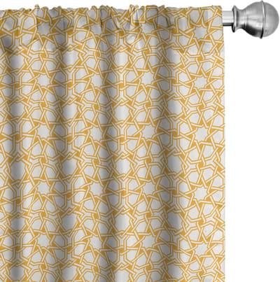 ABAKUHAUS Geometrische gordijnen – 2x75x225 cm – Verduisterend – aardgeel