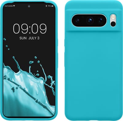 kwmobile telefoonhoesje geschikt voor Google Pixel 8 Pro - Hoesje met siliconen coating - Smartphone case in ijsblauw