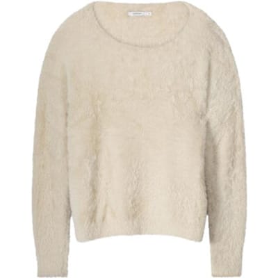 Summum 7s5880-8014 boat neck sweater fake fur kni