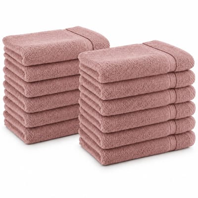 Komfortec Set van 10 Washandjes - 16x21 cm - 100% Zachte Katoen - Badstof - Sneldrogend, Pink