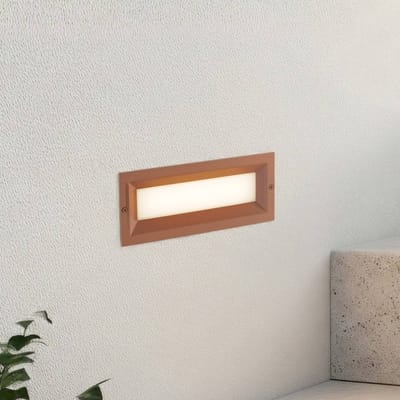 Lucande LED wand inbouwlamp Lachlain, roest, 25 cm, IP65