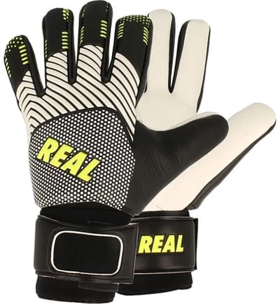Real Fusion Keepershandschoenen Kinderen - Fluogeel / Wit / Zwart | Maat: 7,5