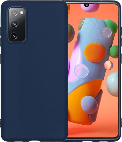 Hoesje - Geschikt voor Samsung Galaxy A41 - Sterk & Shockproof - Hoes Cover - Siliconen Case - Telefoonhoesjes - Donkerblauw