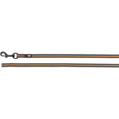 Trixie Fusion tracking leash rubberised M-XL: 3 m/17 mm graphite/papaya