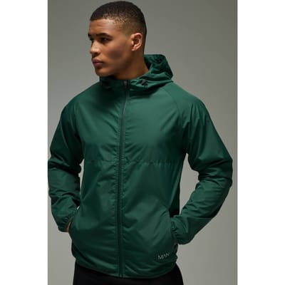 Man Active Shower Resist Ripstop Regular Fit Windbreaker Jacket | Green | Size XS