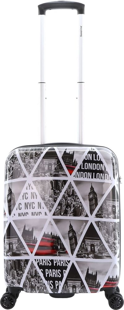 Saxoline harde Handbagage Koffer | Trolley | Reiskoffer - 55cm (S) - Cities Print - Bedrukt / Small