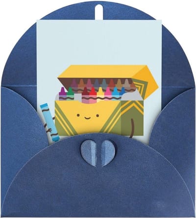 Wenskaart - Kaart met envelop - Geleentheden Vieren - Parelmoer effect - 15 x 20 cm - Blauw