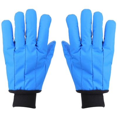 Cryogene Handschoenen Bescherming tegen Vloeibare Stikstof?200 graden C naar ?360 graden C Lage Temperatuurbestendigheid Arbeidshand blue