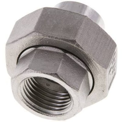 Rechte Koppeling Rp1/2 '' Binnendraad X 21.3mm Laseind RVS Vlakke Afdichting PTFE 150bar
